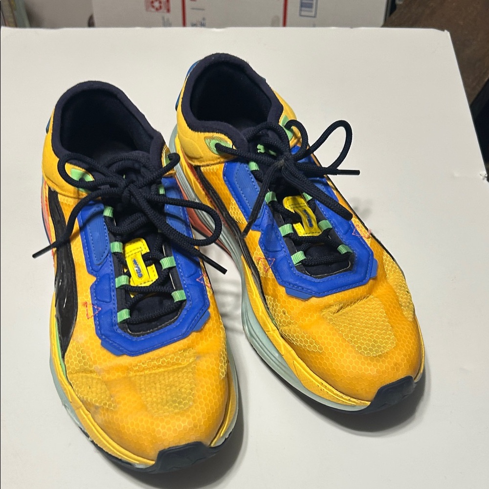 Puma Boys' Yellow and Blue Athletic Sneakers